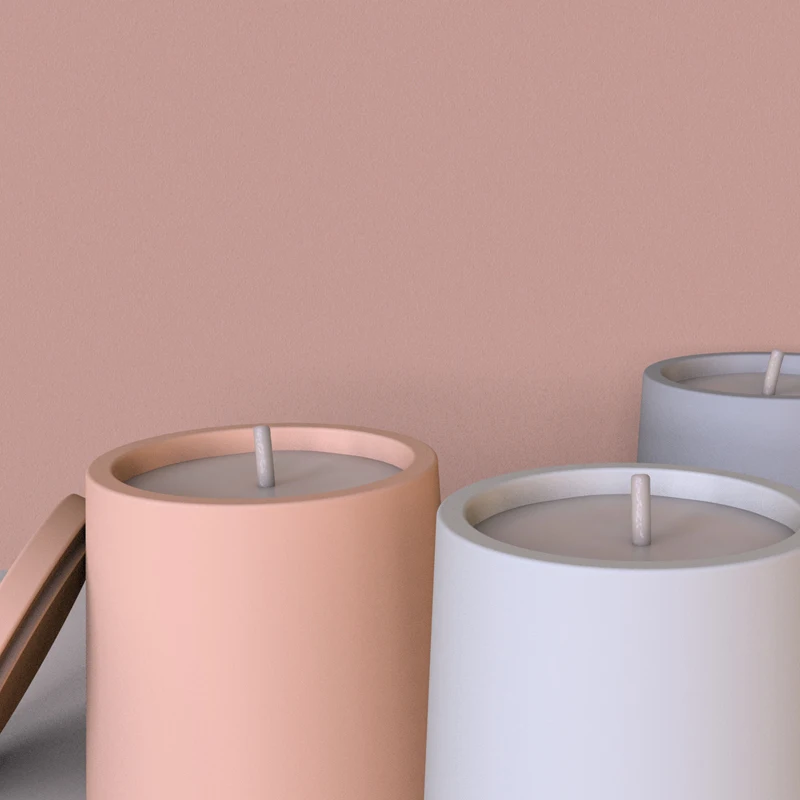 Concrete Candlestick Silicone Mold Creative furniture Design Cement Candle Cup Wax  mold DIY Storage Box Silicone Molds