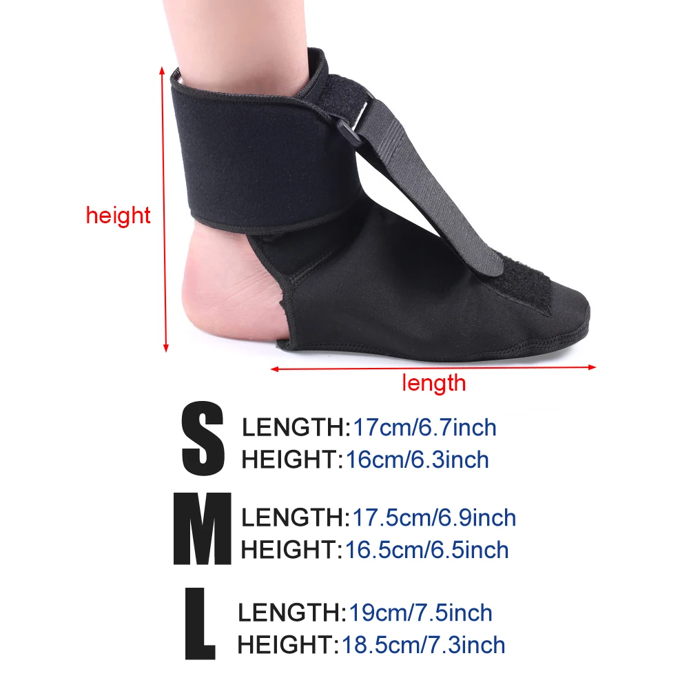 1Pcs Foot Drop Brace Night Plantar Fasciitis Sleep Support Corrector Feet Eases Symptoms of Achilles Tendonitis for Heel Pain