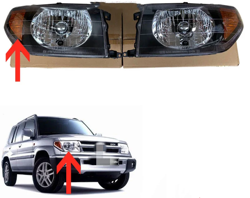 Headlight for Mitsubishi Pajero IO LEOPAARD  DRL LED Daytime Running Lights