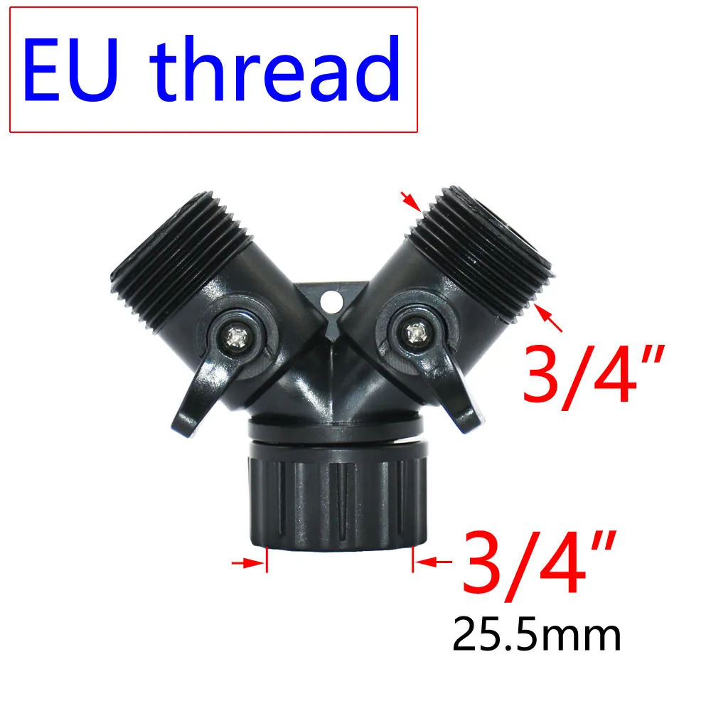 ANSI 3/4 cal 2 way kranu w kuchni wody Splitter ogród nawadnianie zawór wąż rura szybkie złącze adapter 1 szt