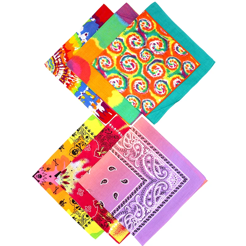 Cotton Nhiều Màu Sắc Graffiti Dạng Xoáy Gradient Họa Tiết Paisley Skull In Hình Chủ Đề Bandanas Khăn Nữ/Nam/Bé Gái Dây Đeo Đầu Khăn Tay Mũ Đợi Đầu Đa Năng