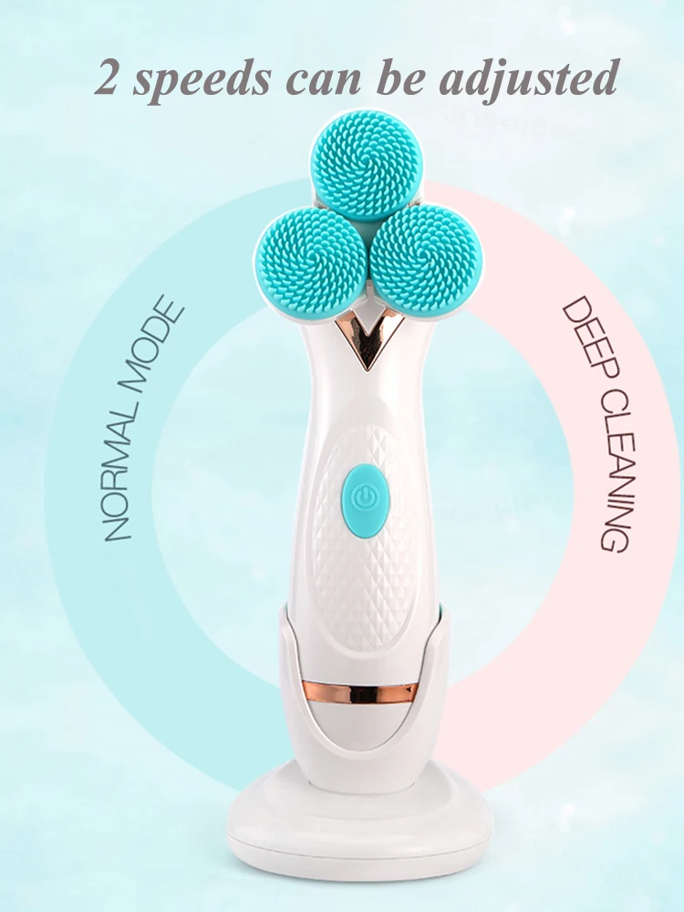 3D V Face Lift Facial Cleansing Brush Electric Face Care Cleanser Brush Blackhead Remover Acne Pore Cleanser Machine, Waterproof