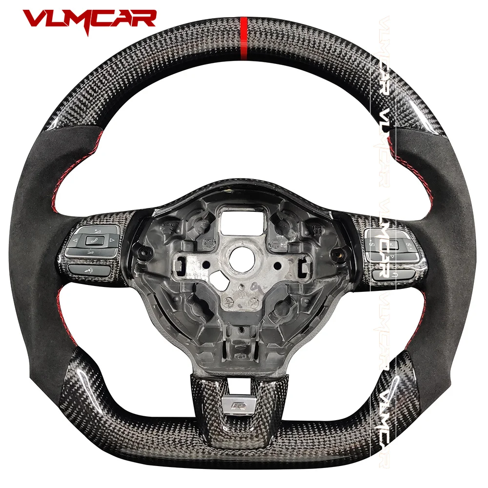

Custom Carbon Fiber Steering Wheel With Alcantara For VW Golf MK6 GTI R