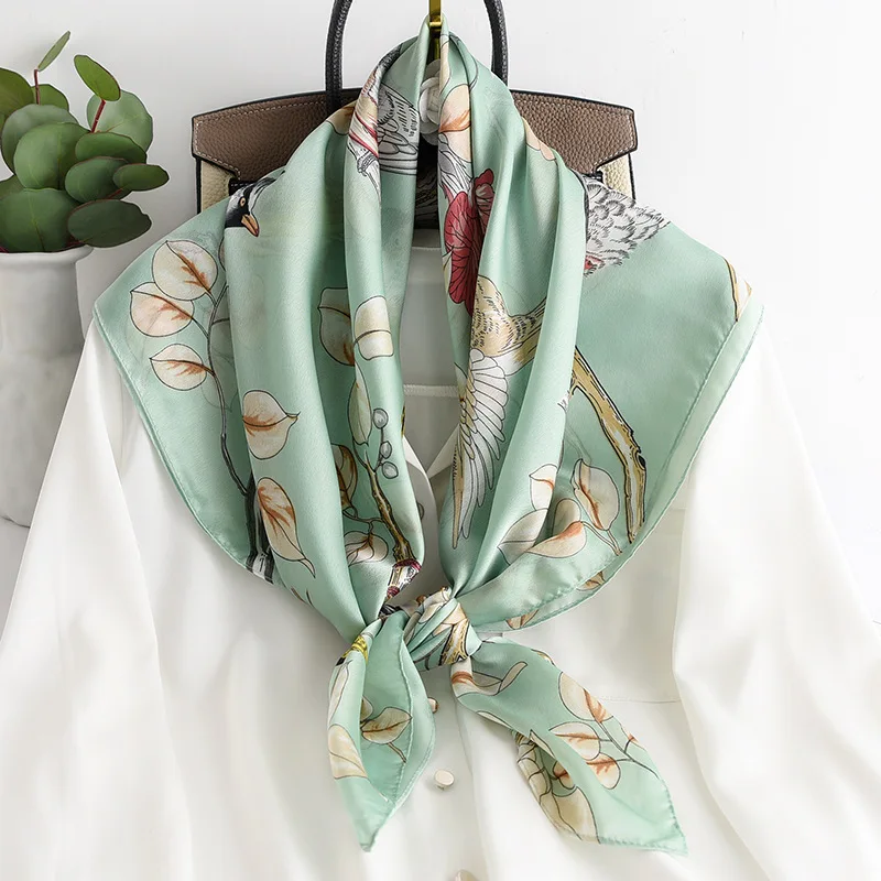 

KOI LEAPING New fashion popular soft small scarf flower printing scarf shawl decorative headscarf Variety shawl hot sale gift