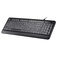 Large Print Computer Keyboard USB Wired Keyboard with Big Letters for Seniors and Low for Vision Individuals White Backl