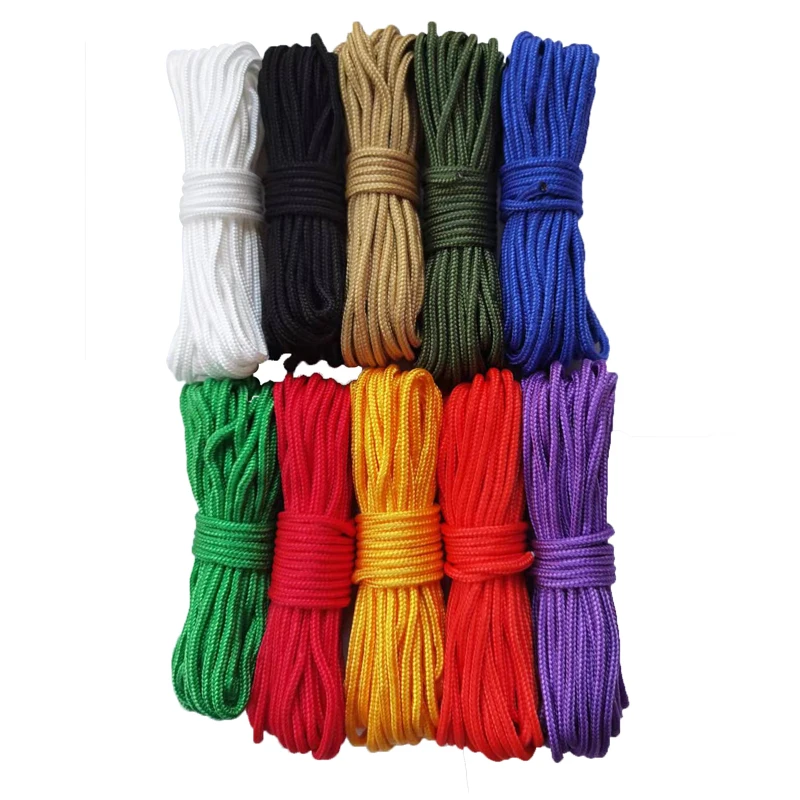 Core-Spun Parachute Cord, Lanyard Tent Rope, Hiking, Camping, Clothesline, DIY Bracelet, Dia 4mm, 5mm, 10 m, 20 m, 30 m