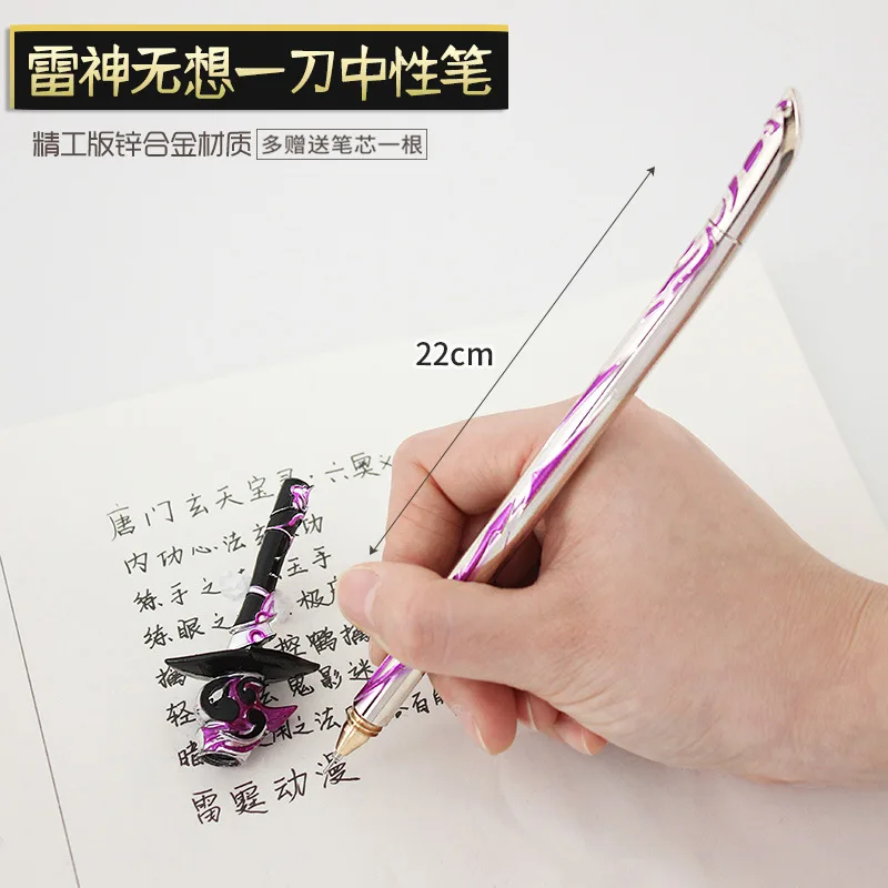 Game Metal Sign Pens Cosplay Stationery Weapons Tartaglia Arataki Raiden Shogun Thomas Sword Props Fans Gift