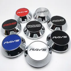 4pcs Rays 65mm 휠 센터 모자 캡 자동차 먼지 합금 커버 Hubcaps 로고 엠블럼 배지 자동 스타일링 액세서리