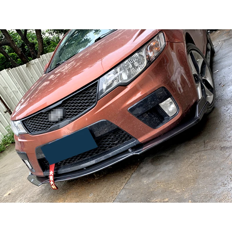 Front Bumper Spoiler Protector Plate Lip Body Kit Carbon Surface Car Decorative Strip Chin Shovel For Kia Shuma 2010 - 2013