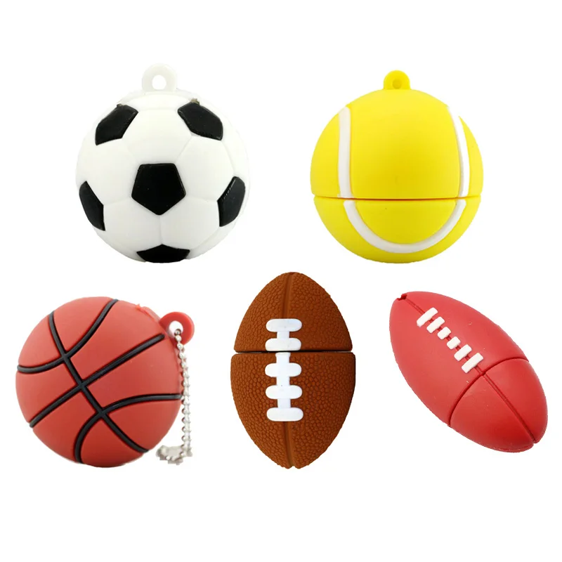 PenDrive USB Flash Drive 64GB 32GB 16GB 8GB 4GB U Disk Flash Drive Football Rugby Basketball Model Pen Drive USB 2.0 Flash Card