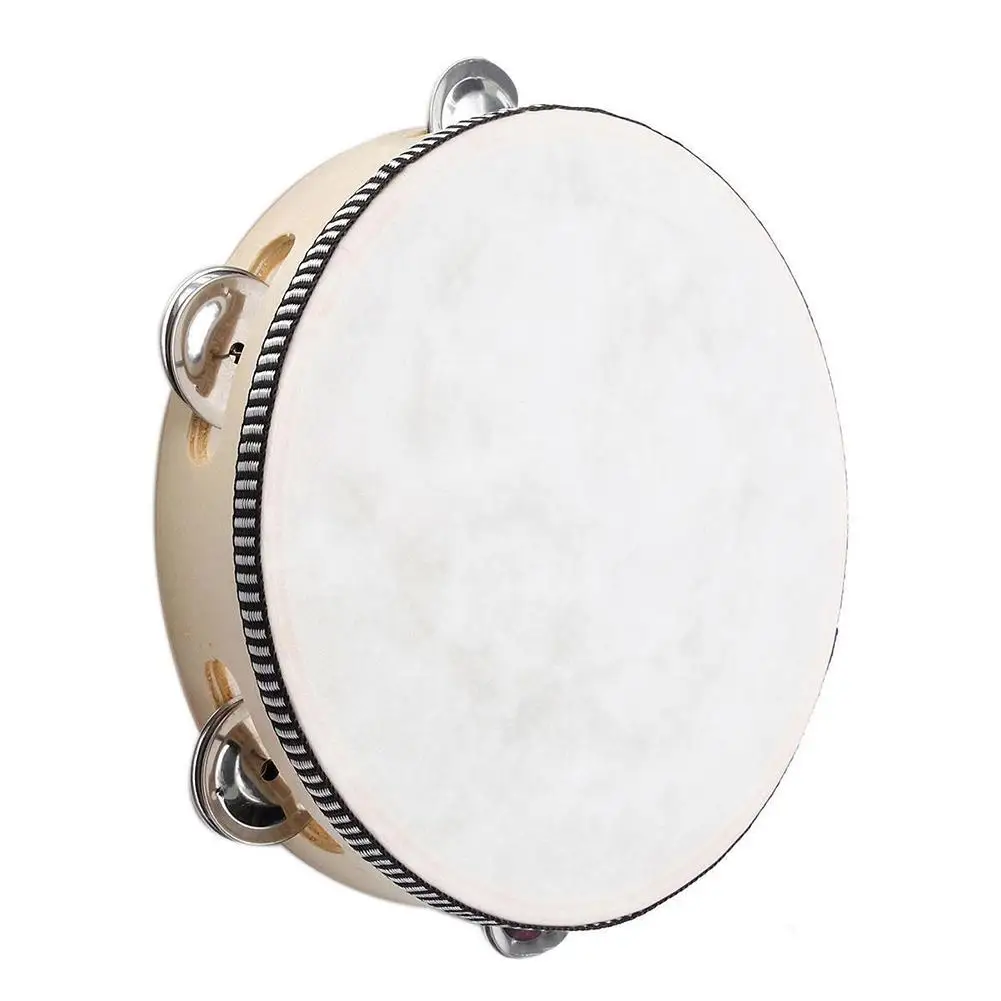 10 inches Faux Leather Head Drum Tambourine Party Musical Percussion Instrument