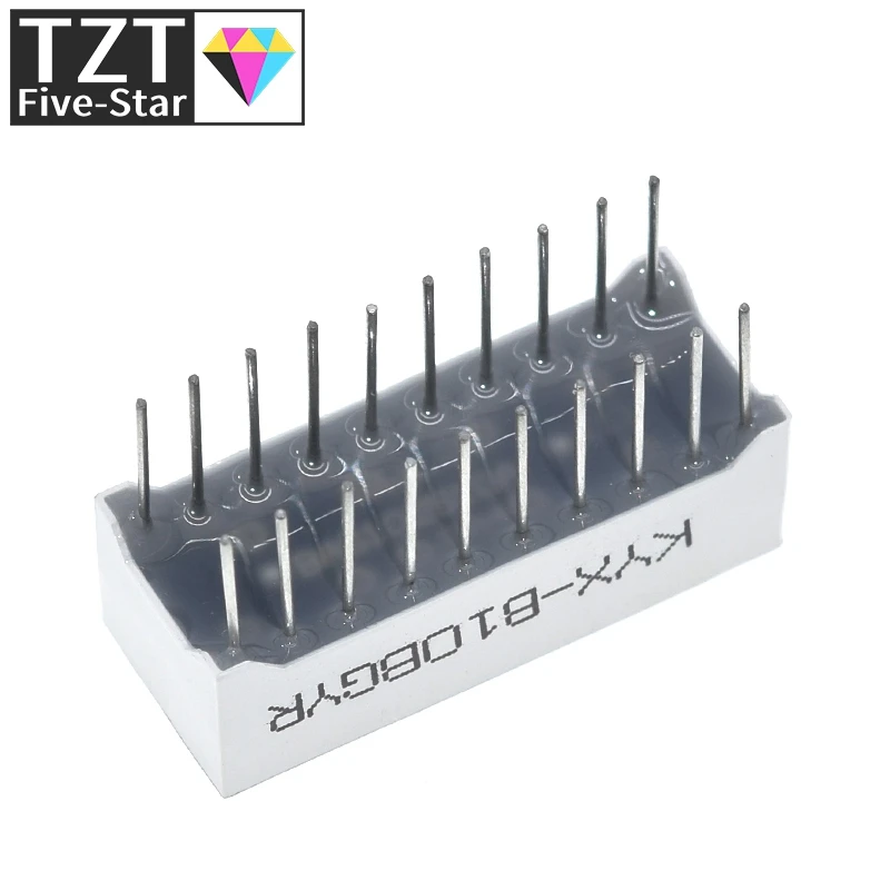 TZT 1/3/5 Stück 10-Gitter-Digital-Segment-LED-Lichtleiste, superhell, 2 rote + 3 gelbe + 4 grüne + 1 blaue Lichter, flache Röhre B10BRYGB – Detail 6