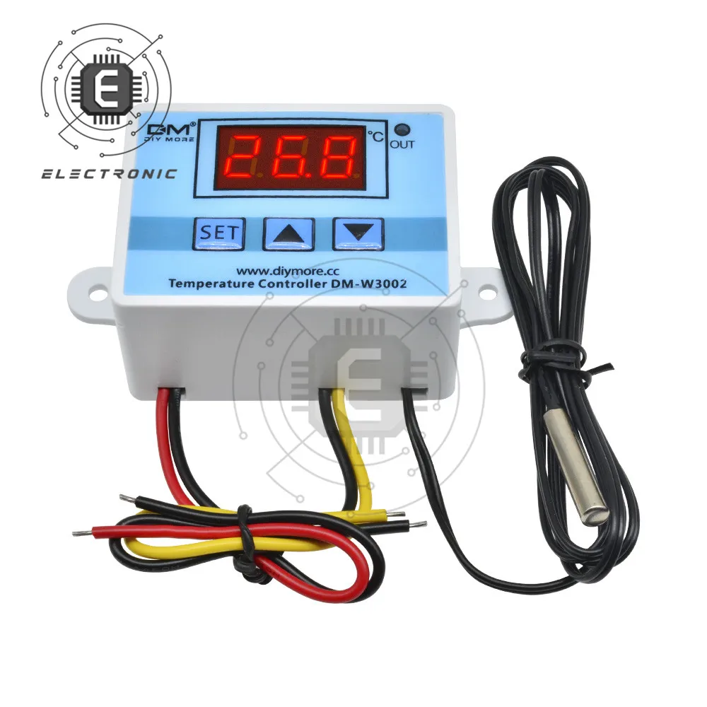 W3002 DC 12V 24V AC 110V 220V profesjonalny cyfrowy kontroler temperatury LED 10A termostat Regulator do kontroli grzania/chłodzenia