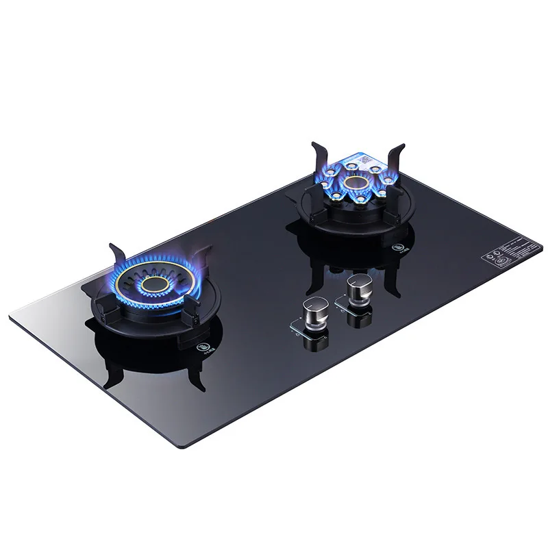 Flip-type Gas Burner Embedded Gas Stove Cooktop Timing function Household Fogao Energy-saving Dual-purpose Fierce Stove