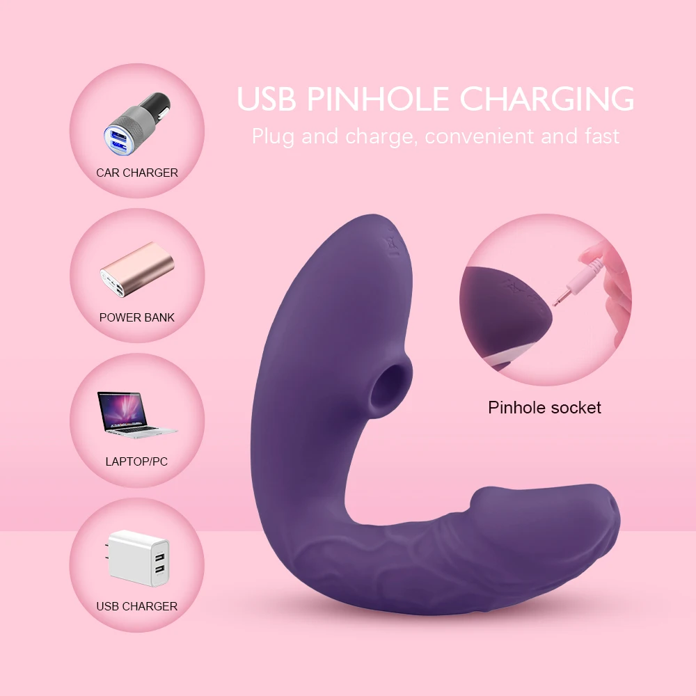 Dildo Clitoris Sucking G-Spot Vibrator 10 Speeds Nipple Sucker Vagina Clitoris Stimulation Female Masturbator Sex Toys for Women