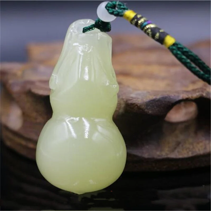 Hot selling natural hand-carve Afghan jade ice planted cabbage gourd Necklace Pendant fashion Jewelry Men Women Luck Gifts