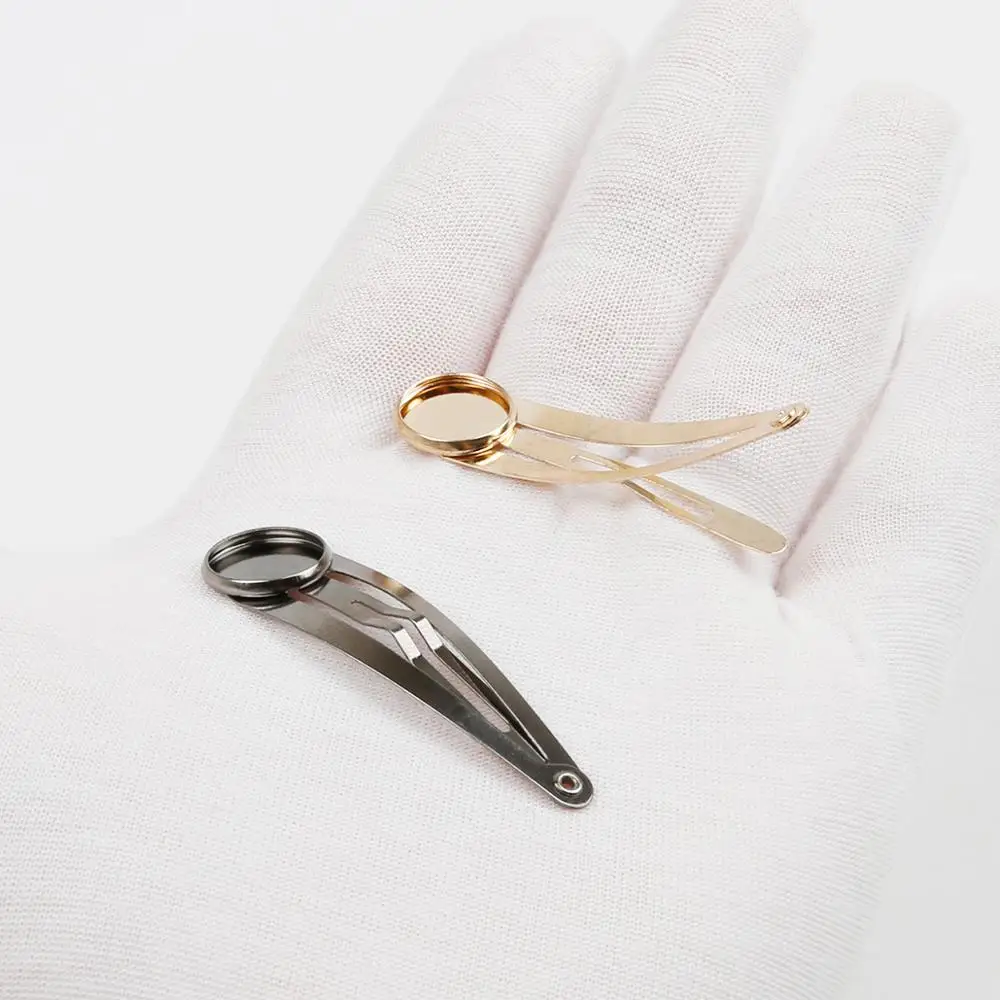 10pcs Classic Metal Hairpin Hair Clips Base Fit For 12mm Cabochons Cameo Setting DIY Hair Ornaments Jewelry Findings Making
