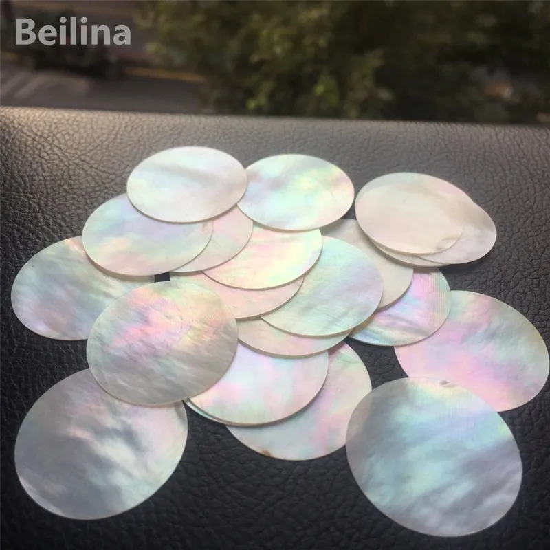 1lot(5pcs) Diameter 30mm /25mm/22mm Round White Natural Mother of Pearl Shell Sheet DIY Accessories and  Inlay Carved Material