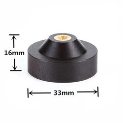 Audiocrast 33mmx16mm Isolation Feet ebony Wood Stand  Base Pads Foot Spikes Mats for HiFi Amplifier/Speaker/Turntable/Player