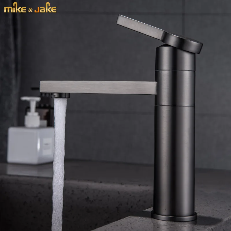 

Gunmetal tap bathroom Faucet Single Lever metal gray stand Mixer Tap sink deck mounted Bathroom Basin Water Sink Mixer gold tap