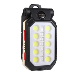 Auto-defesa led luz de trabalho lanterna, cob recarregável luzes de trabalho com base magnética & gancho de suspensão, luz portátil de emergência