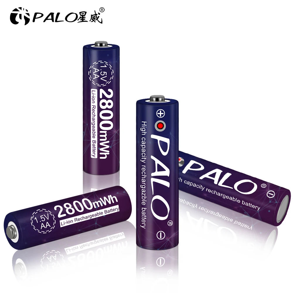 PALO 1.5V AA + AAA akumulator litowy AA 2800mWh AAA 900mWh AA AAA bateria litowo-jonowa do zabawek zegar odtwarzacz MP3