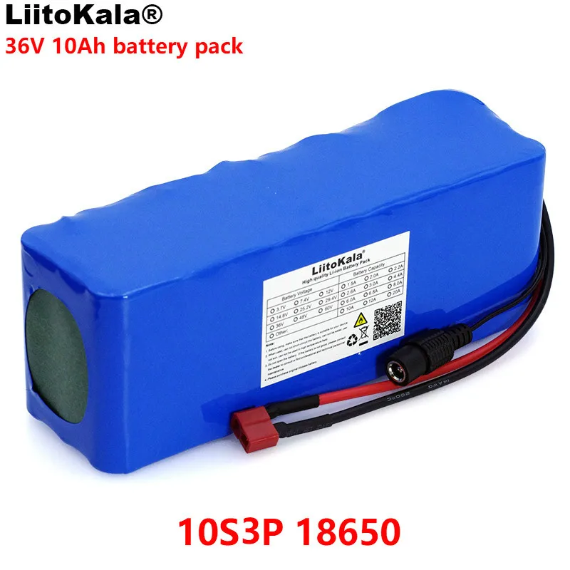 

LiitoKala 36V 10000mAh 500W High Power and Capacity 18650 Lithium Battery Motorcycle Electric Car Bicycle Scooter with BMS