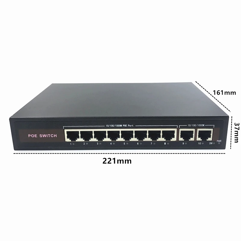 48V Ethernet switch POE con 5/8 10/100Mbps Porta IEEE 802.3 af/a Adatto per IP fotocamera/telecamera Senza Fili AP/sistema di TELECAMERE CCTV