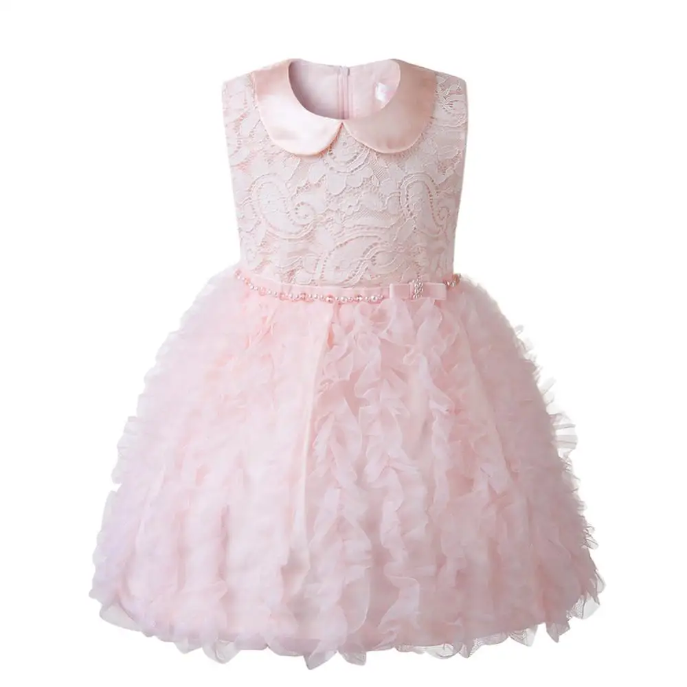 

Summer Baby Dress Pink Lace Beads Infant Baptism Christening Gown Newborn Baby Girls 1ST Birthday Princess Pageant Party Costume