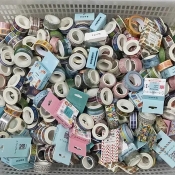 50 Stks/set Willekeurige Masking Washi Tape Decoratieve Zelfklevend Papier Tape Diy Scrapbooking Label Leuke Japanse Briefpapier Stickers