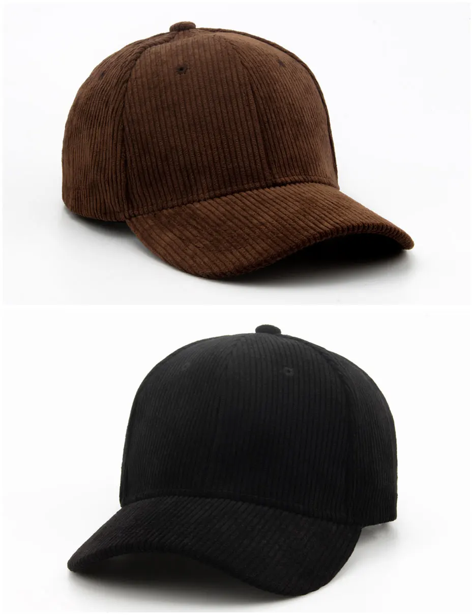 CNTANG Neue Cord-Baseballkappe für Damen und Herren, modische Snapback-Kappe für Herbst und Winter, Hip-Hop-Kappen, lässige Vintage-Markenhüte, Unisex – Detail 9
