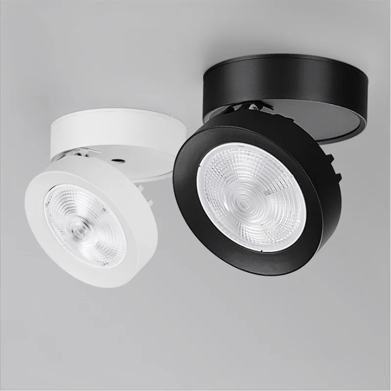 Round Shape 360 ​​Adjustable Angle Led Cob Downlight 7w 9W 12W 15 Led Ceiling Spot Light Pic Background Spotlights TV Background