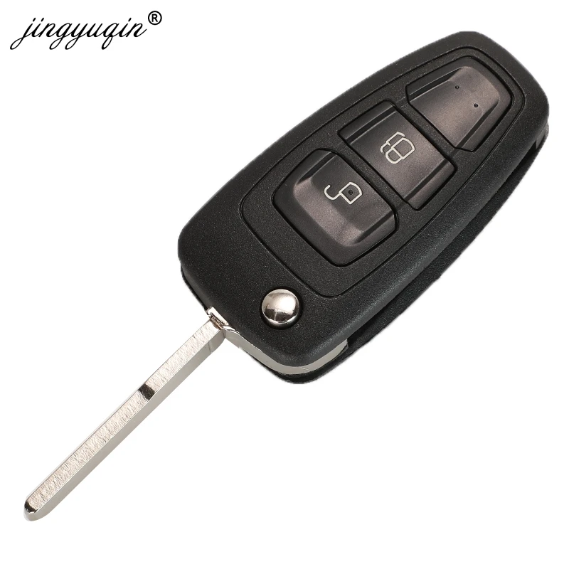 jingyuqin Flip Folding Remote Key Shell Car Key Cover 3 Buttons For Ford Focus Mondeo Fiesta 2013 Fob Auto Case With HU101 Blade