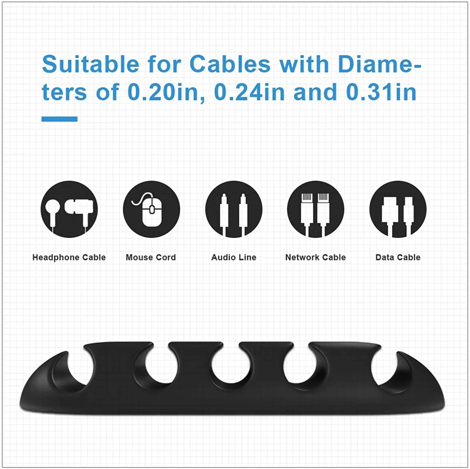 Silicone USB Cable Organizer Cable Winder Desktop Tidy Management Clips Cable Holder For Mouse Headphone Wire Organizer