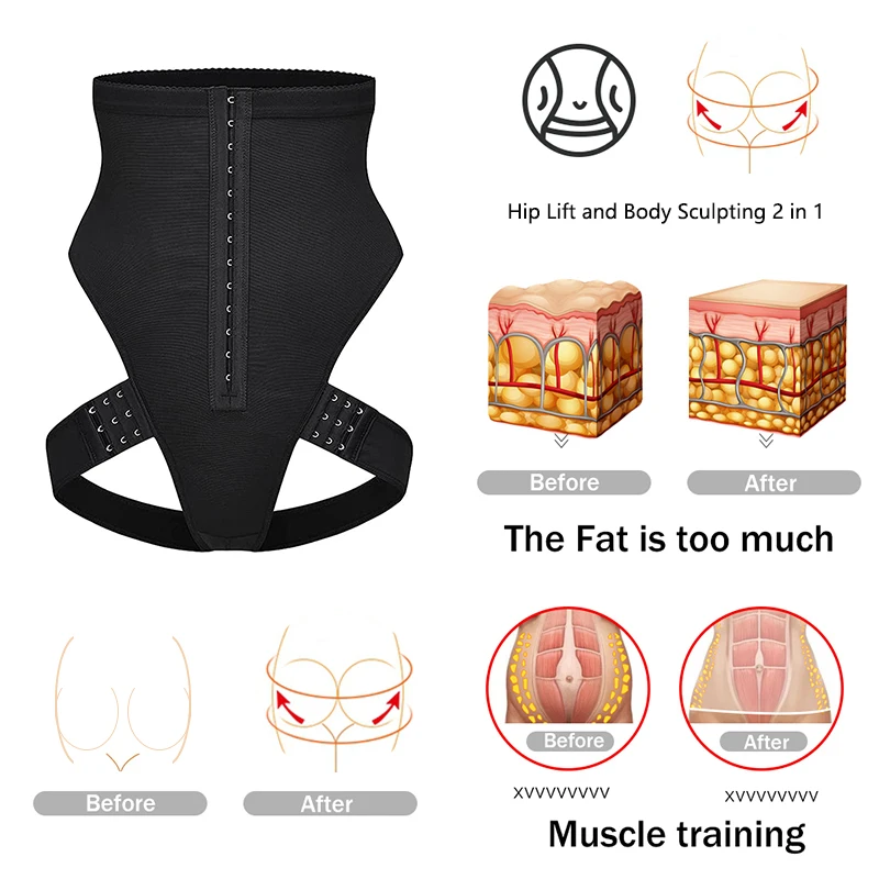 Women's Butt Lifter Hip Enhancer Underwear High-Waist Tummy Slimming Control Panty Thong Shapewear for Women Tummy Control Slim