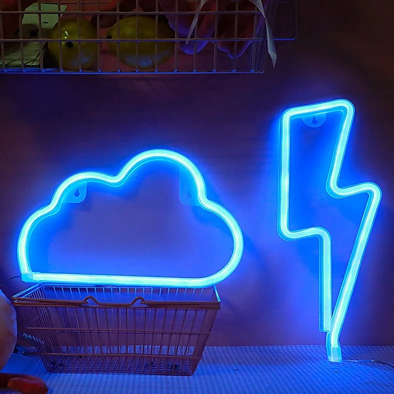 LED Neon Sign Night Light Design Art Decorative Lights Plastic Wall Lamp for Kids Room Bar Holiday Lighting Party Neon Lamp