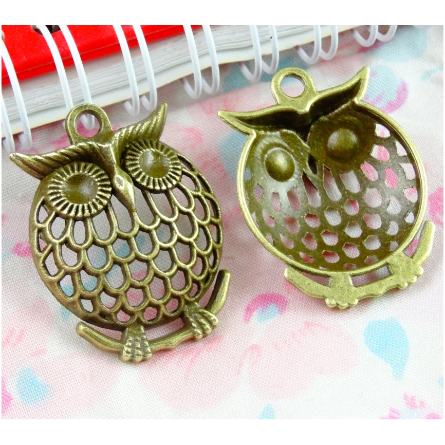 

20pcs Charms hollow owl 33*25MM Antique Making pendant fit,Vintage Bronze,DIY bracelet necklace