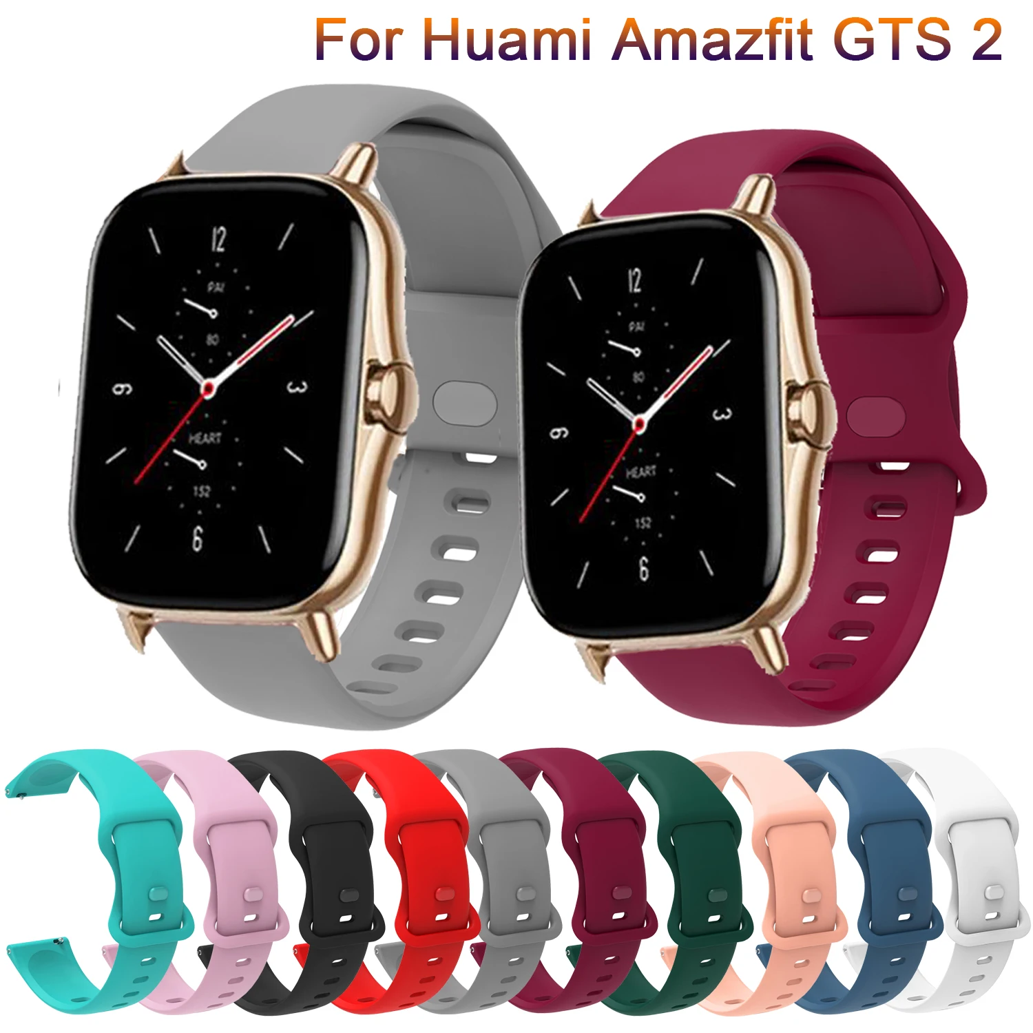 

Силиконовый ремешок на запястье для смарт-часов Huami Amazfit GTS 2/Mini, спортивный Браслет Для Xiaomi Amazfit Bip S/U / Pro Correa