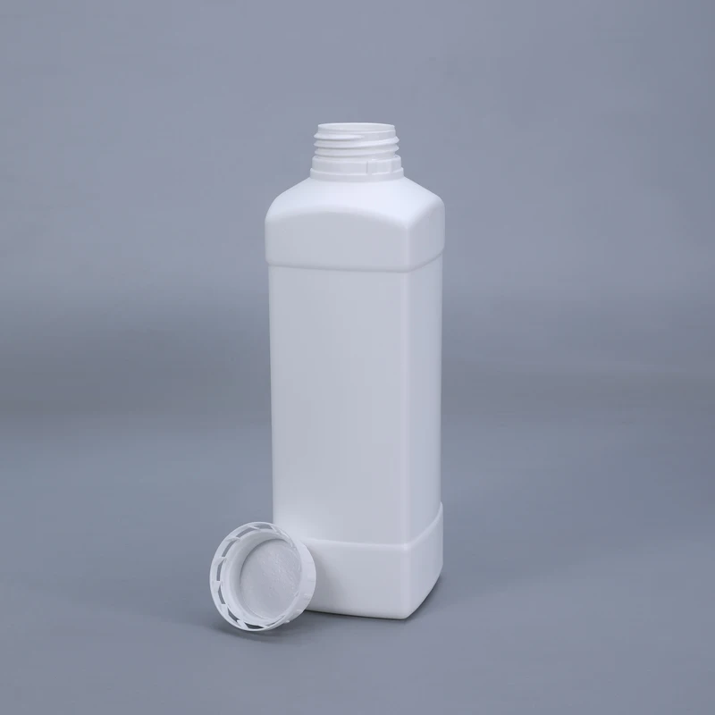 Empty 500ML 1000ML square bottle Food Grade HDPE plastic container with Lid for shampoo Lotion makeup bottle Leakproof