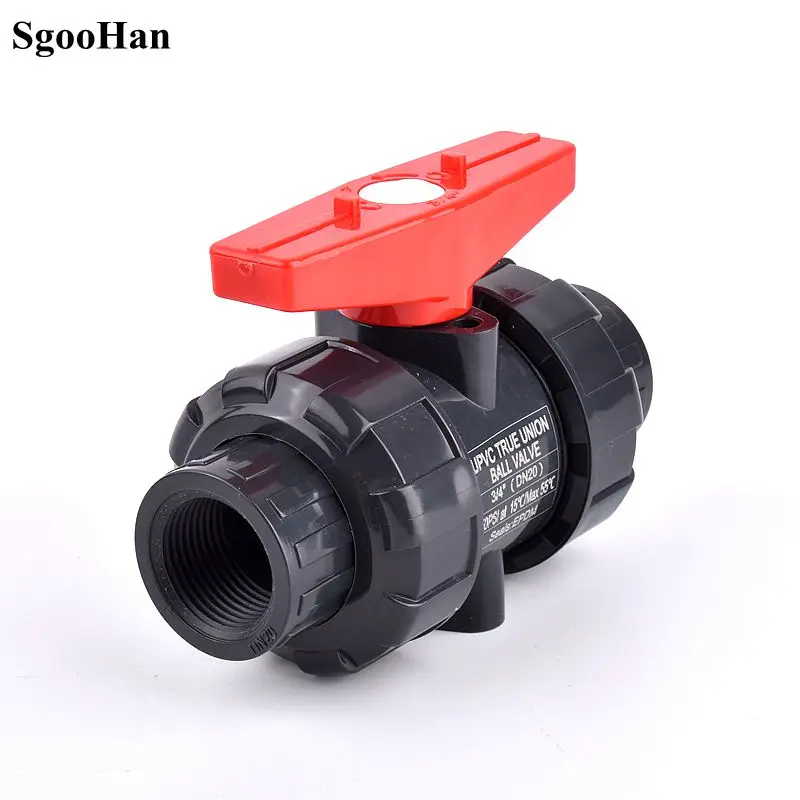 1/2″~2″ Inch UPVC Double Female Thread Union Ball Valve Aquarium Fish Tank Water Tuber Adapter Garden Home Pipe Connectors