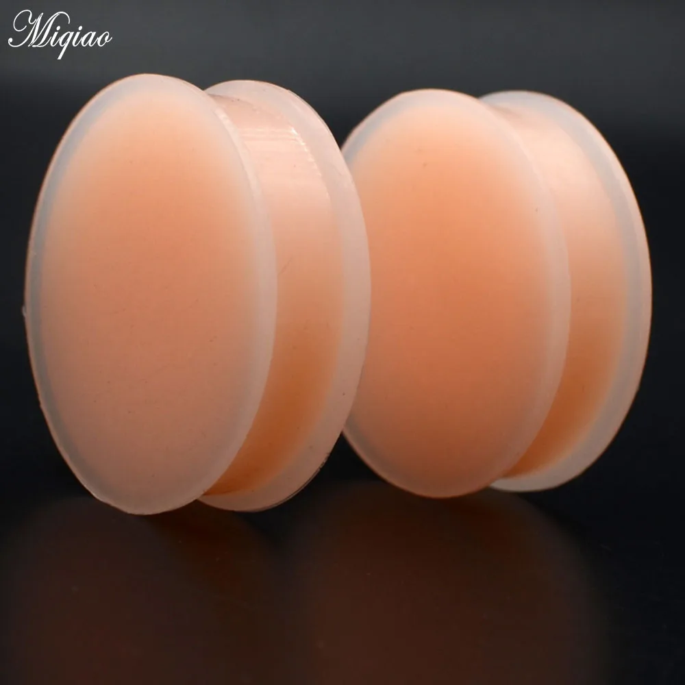 Miqiao 2pc European and American Popular Large Size Jewelry Flesh-colored Soft Silicone Solid Ear Pinna Invisible Ear Expansion