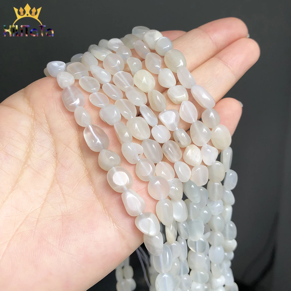 5-8mm Natural Gem Stone Irregular White Moonstone Loose Spacer Beads For Jewelry Making DIY Bracelet Accessories 15\