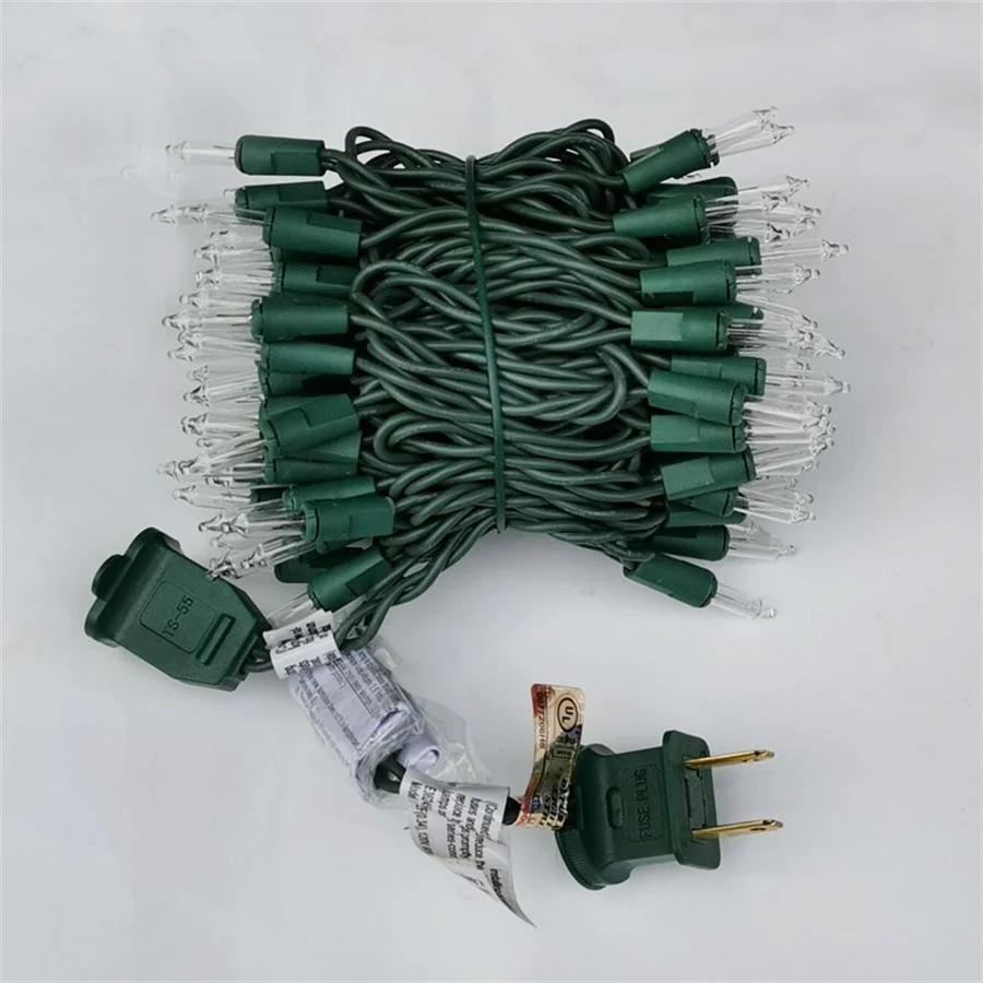 7M 100 Count Clear Christmas String Light Outdoor Incandescent Bulbs Mini Fairy Light Garland for Patio Holiday Party Decor