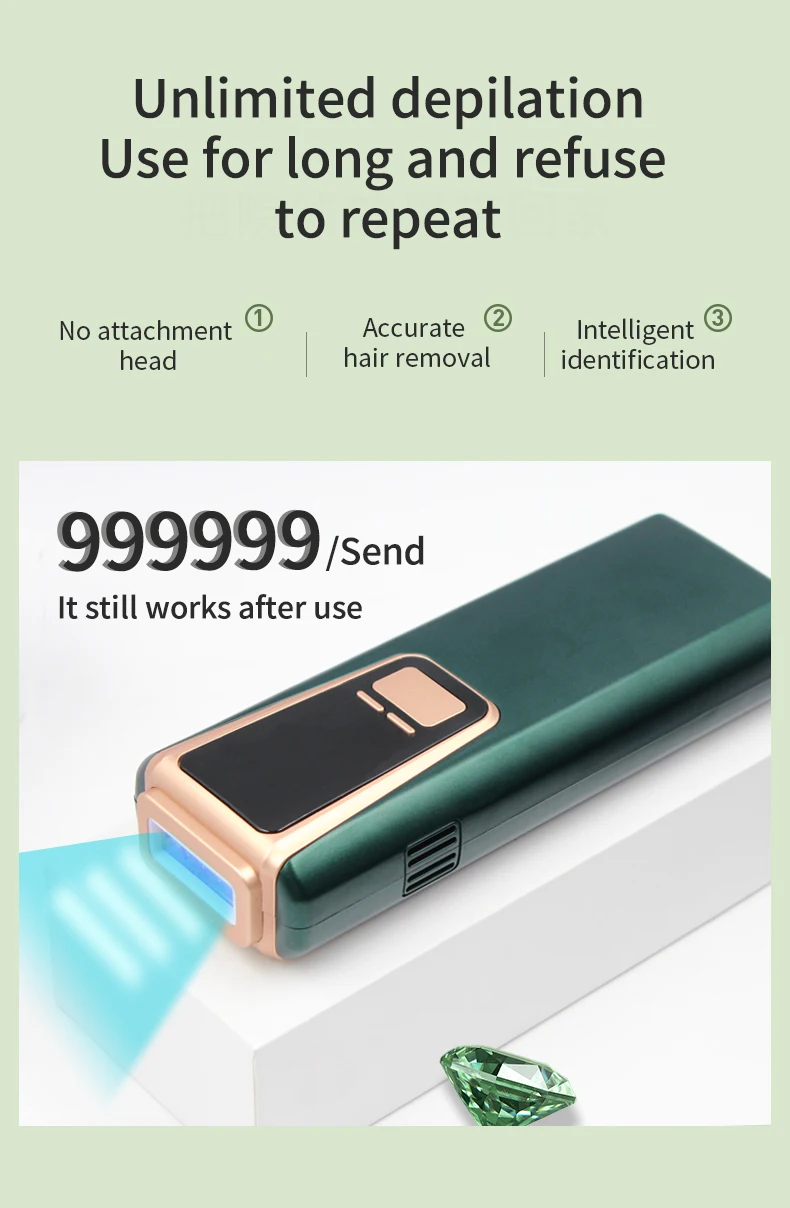 LUCCICA-عالية الجودة ليزر قابل للنقل لنزع الشعر الدائم تجديد الجلد ipl إزالة الشعر المنزل 180 درجة الدورية رئيس