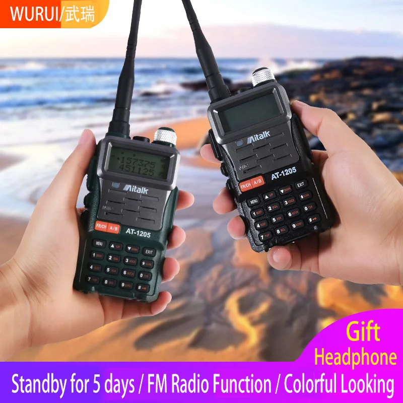 1pz Dual Band VOX Walkie Talkie 50km Portable Powerful Two Way FM Radio 256 Channels Outdoor Flashlight CB Walkie-Talkie Scanner