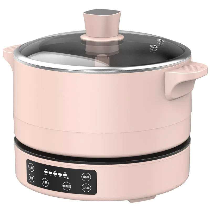 220V 4L Household Electric Hotpot Automatic Lift Hot Pot  Maker Machine Sugar-free Rice Cooker  EU/AU/UK/US Plug