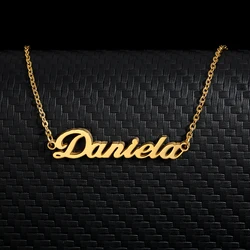 Benutzer definierte Mutter Edelstahl Name Halsketten für Frauen personal isierte Brief kette Choker Kragen Halskette maßge schneider ten Schmuck