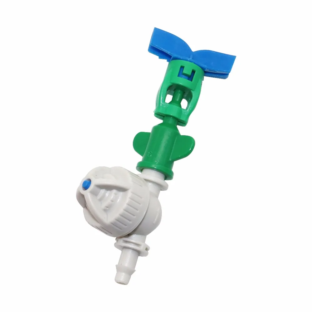 2 sets 7mm Atomized Rotary micro-nozzle with 7.5mm barbed Anti-drip Spherical connections for garden irrigation system watering