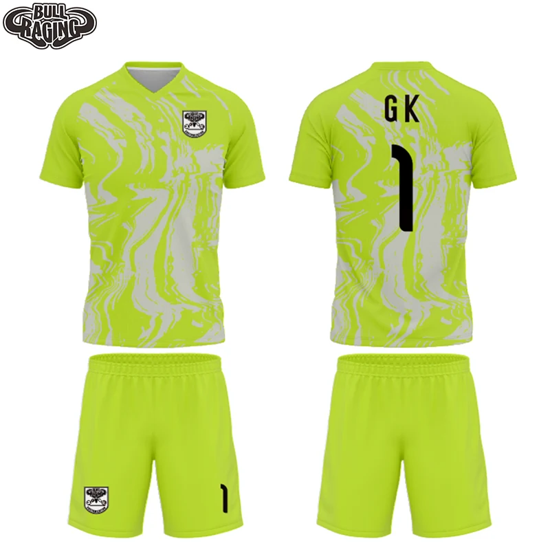 Custom Shortsleeve GK Football Uniform Jersey Kits Football Shirt Sublimation Printing Personaized  Sports Clothes