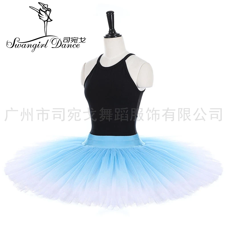 New Peach Pink Adult Professional Gradient Half Ballet Tutus Pancake Tutu Firm Tulle Practice Tutu Skirts Kid Platter BT4012